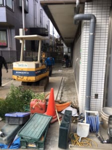 ドッグランの工事の様子