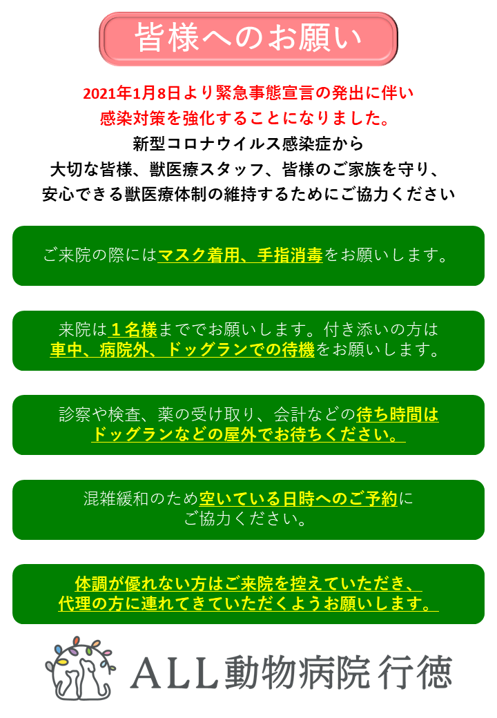 皆様へのお願い