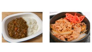カレーライスと牛丼